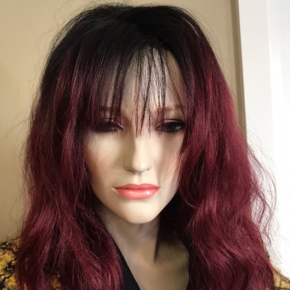 STUNNING OMBRÉ  DARK TO COOL RED LAYER WITH BANG - Picture 1 of 11